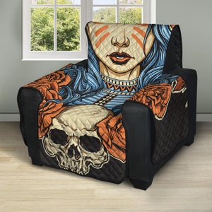 Native American Wolf Girl Print Recliner Protector