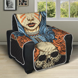 Native American Wolf Girl Print Recliner Protector