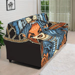 Native American Wolf Girl Print Sofa Cover