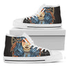 Native American Wolf Girl Print White High Top Shoes