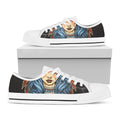 Native American Wolf Girl Print White Low Top Sneakers