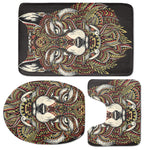 Native American Wolf Spirit Animal Print 3 Piece Bath Mat Set