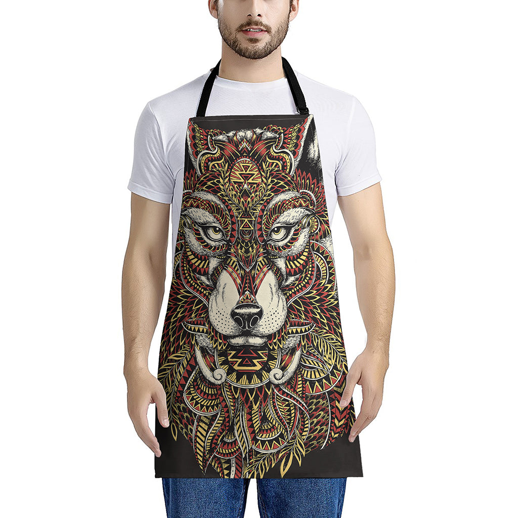 Native American Wolf Spirit Animal Print Apron