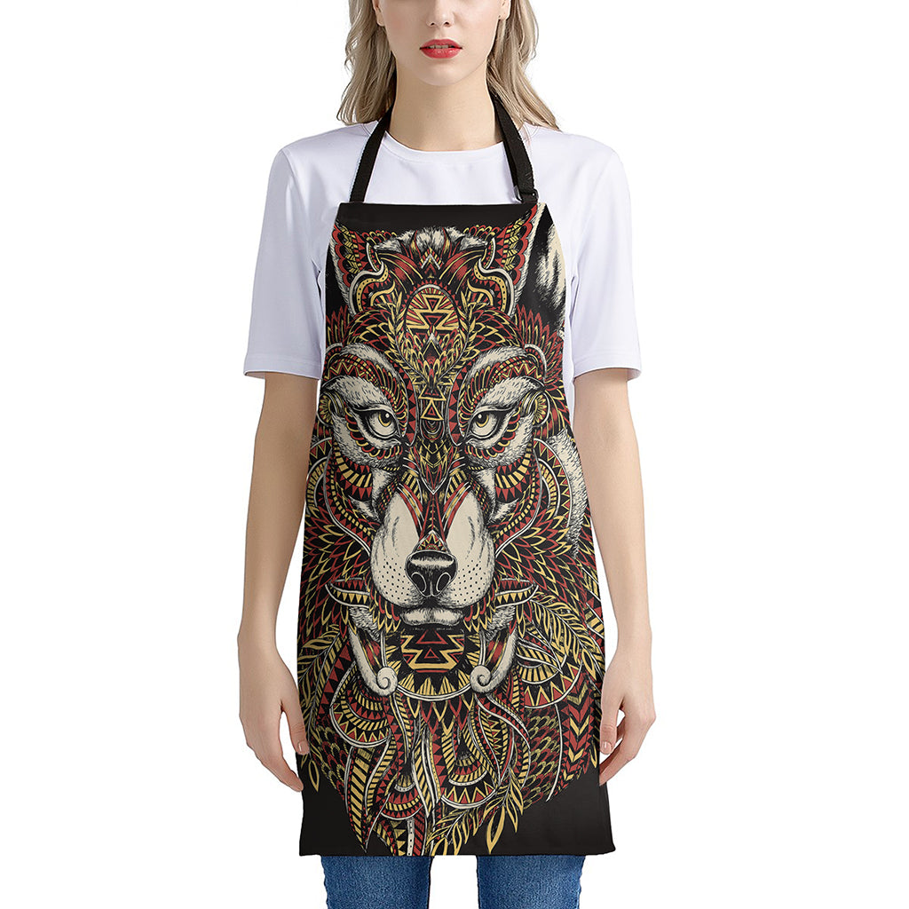 Native American Wolf Spirit Animal Print Apron