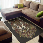 Native American Wolf Spirit Animal Print Area Rug