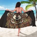 Native American Wolf Spirit Animal Print Beach Sarong Wrap