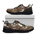 Native American Wolf Spirit Animal Print Black Running Shoes