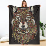 Native American Wolf Spirit Animal Print Blanket