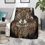 Native American Wolf Spirit Animal Print Blanket