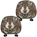 Native American Wolf Spirit Animal Print Car Headrest Covers