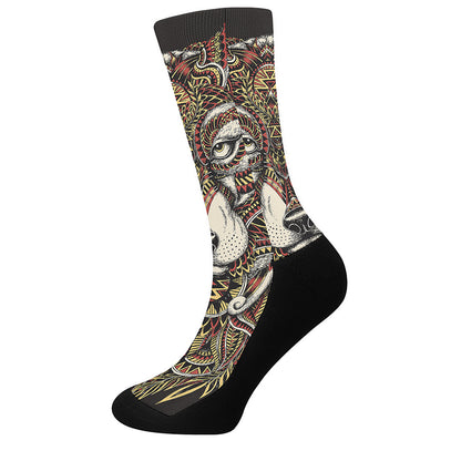 Native American Wolf Spirit Animal Print Crew Socks