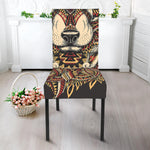 Native American Wolf Spirit Animal Print Dining Chair Slipcover