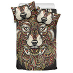 Native American Wolf Spirit Animal Print Duvet Cover Bedding Set