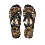 Native American Wolf Spirit Animal Print Flip Flops