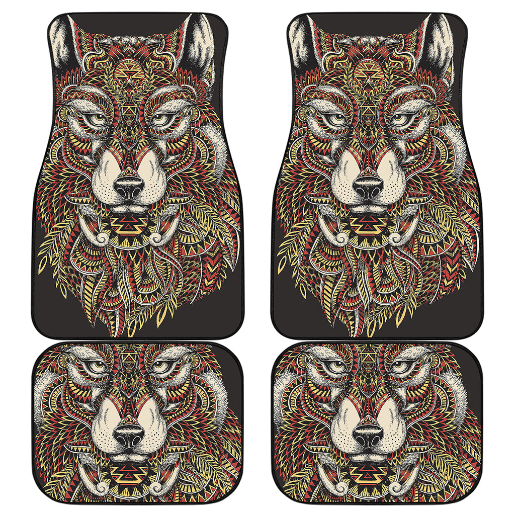 Native American Wolf Spirit Animal Print Front and Back Car Floor Mats