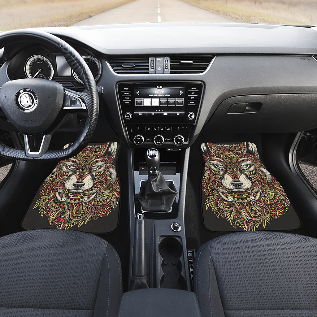 Native American Wolf Spirit Animal Print Front and Back Car Floor Mats