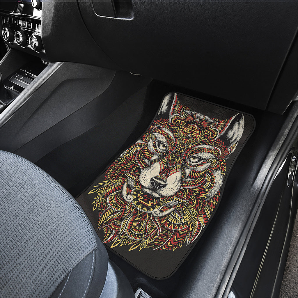 Native American Wolf Spirit Animal Print Front and Back Car Floor Mats