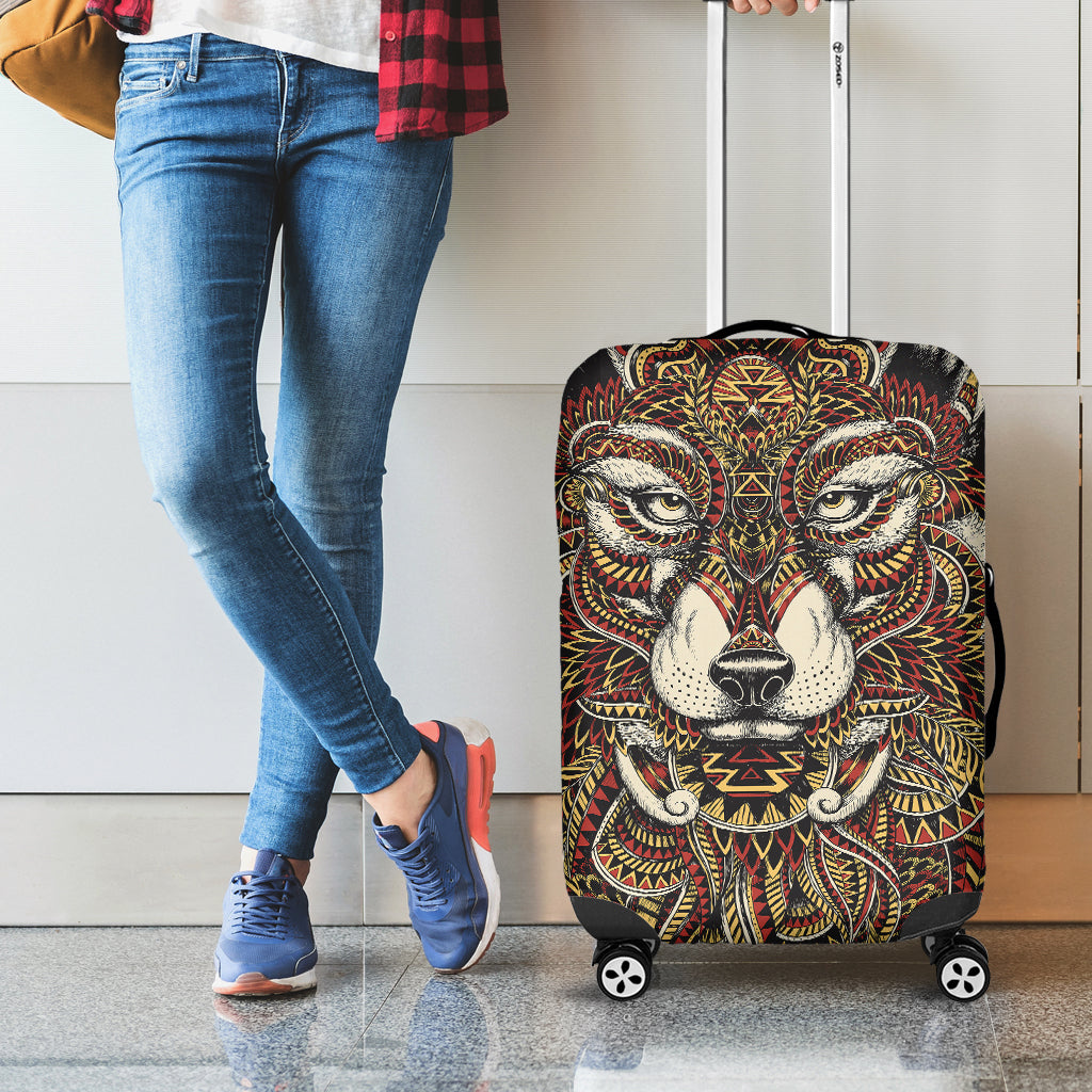Native American Wolf Spirit Animal Print Luggage Cover