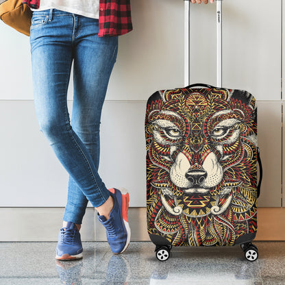 Native American Wolf Spirit Animal Print Luggage Cover