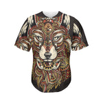 Native American Wolf Spirit Animal Print Men's Baseball Jersey