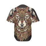 Native American Wolf Spirit Animal Print Men's Baseball Jersey