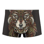 Native American Wolf Spirit Animal Print Men's Boxer Briefs