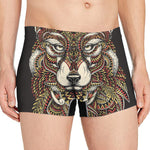 Native American Wolf Spirit Animal Print Men's Boxer Briefs