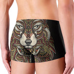 Native American Wolf Spirit Animal Print Men's Boxer Briefs