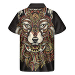 Native American Wolf Spirit Animal Print Men's Short Sleeve Shirt