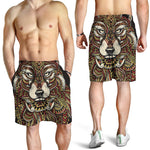 Native American Wolf Spirit Animal Print Men's Shorts