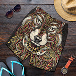 Native American Wolf Spirit Animal Print Men's Shorts