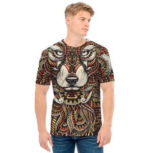 Native American Wolf Spirit Animal Print Men's T-Shirt