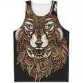 Native American Wolf Spirit Animal Print Men's Tank Top
