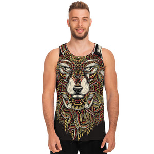 Native American Wolf Spirit Animal Print Men's Tank Top