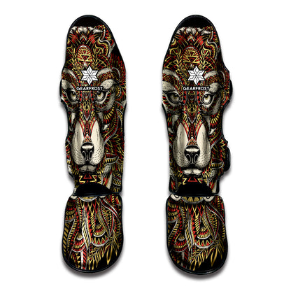 Native American Wolf Spirit Animal Print Muay Thai Shin Guard