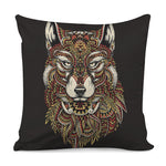 Native American Wolf Spirit Animal Print Pillow Cover