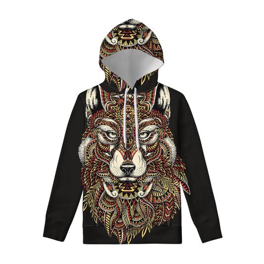 Native American Wolf Spirit Animal Print Pullover Hoodie