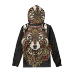 Native American Wolf Spirit Animal Print Pullover Hoodie