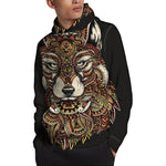 Native American Wolf Spirit Animal Print Pullover Hoodie