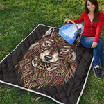 Native American Wolf Spirit Animal Print Quilt