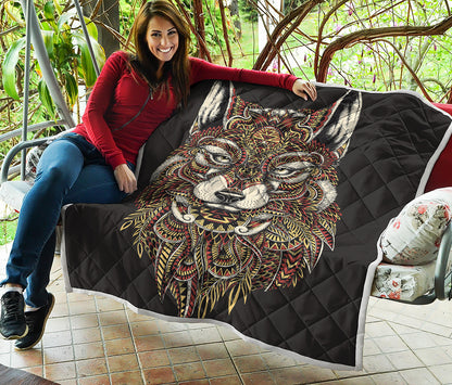 Native American Wolf Spirit Animal Print Quilt