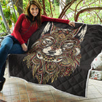 Native American Wolf Spirit Animal Print Quilt