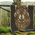 Native American Wolf Spirit Animal Print Quilt