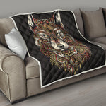 Native American Wolf Spirit Animal Print Quilt
