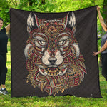 Native American Wolf Spirit Animal Print Quilt