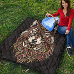 Native American Wolf Spirit Animal Print Quilt
