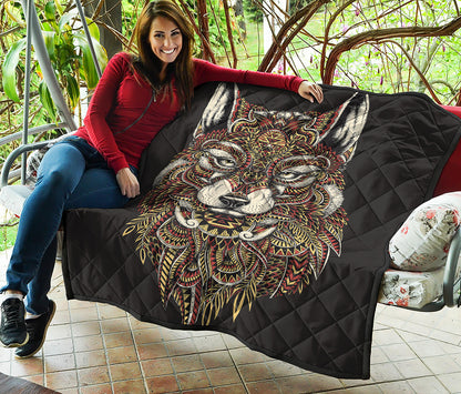Native American Wolf Spirit Animal Print Quilt