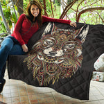 Native American Wolf Spirit Animal Print Quilt