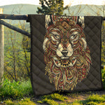 Native American Wolf Spirit Animal Print Quilt