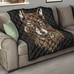 Native American Wolf Spirit Animal Print Quilt